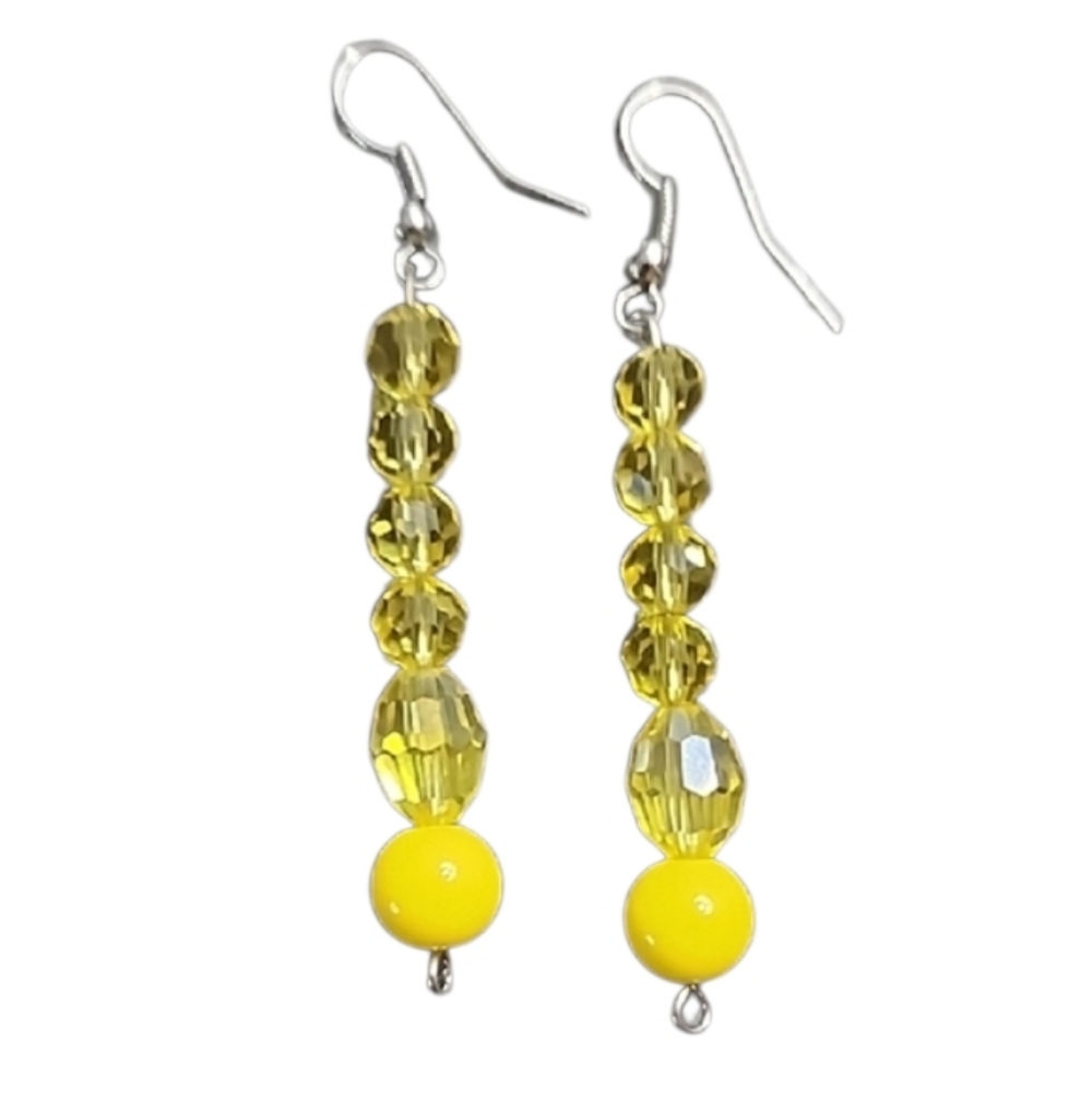 💥4 for $20💥Yellow Dangle Beaded Earrings